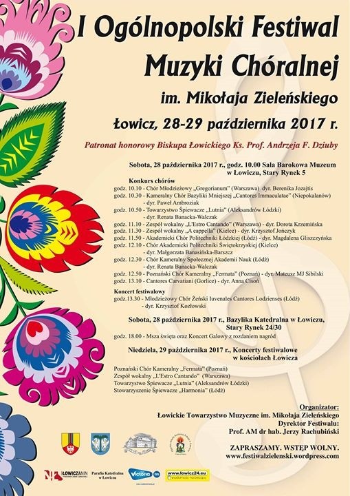 I Ogólnopolski Festiwal Muzyki Chóralnej im. Mikołaja Zieleńskiego w Łowiczu